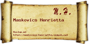 Maskovics Henrietta névjegykártya